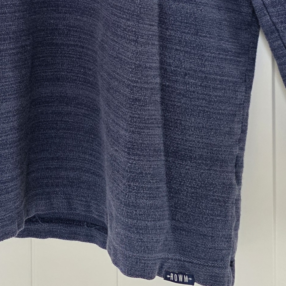 Rowm Long Sleeve Henley Shirt Mens Medium Heathered Blue - Picture 5 of 7